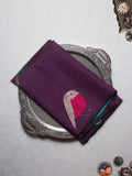 Sparrow Design Violet Color Pure Kanchipuram Silk Saree