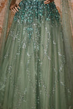 Peacock Green Designer Gown