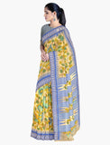Multicolor with hand painted floral design saree