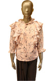Chiffon Peach & Brown Floral Palazzo Suit