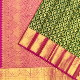 Green With Pink Bridal Kanchipuram Silk Saree