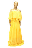 Georgette Yellow Sequin Maxi