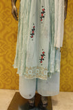 Georgette Blue thread & Sequin Palazzo Suit