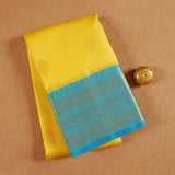 Yellow & Blue Kanjeevaram Silk Saree with Gold Zari