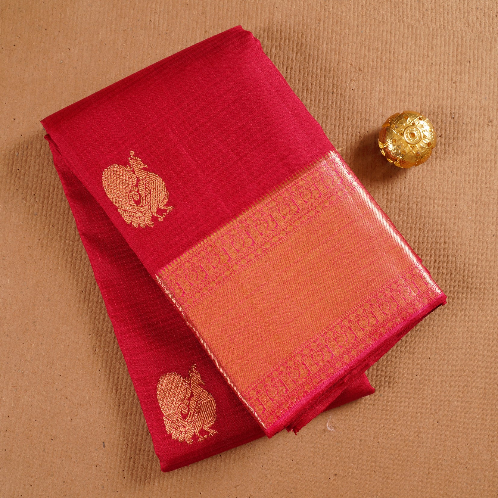 Pink Kanjeevaram Silk Saree with Gold Zari