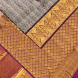 Grey Color Kanjipuram Silk Saree with Gold Zari
