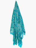 Turquoise blue color with printed chiffon Dupatta