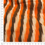 Orange with half white color ikat design cotton fabrics