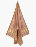 Brown color with zari border tissue silk Dupatta