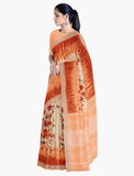 Cream Color With Floral Pattern Linen Saree