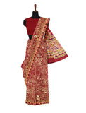 Maroon color with traditional pattern silk saree