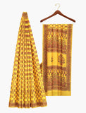 Yellow Color With Floral Patterns Silk Saree