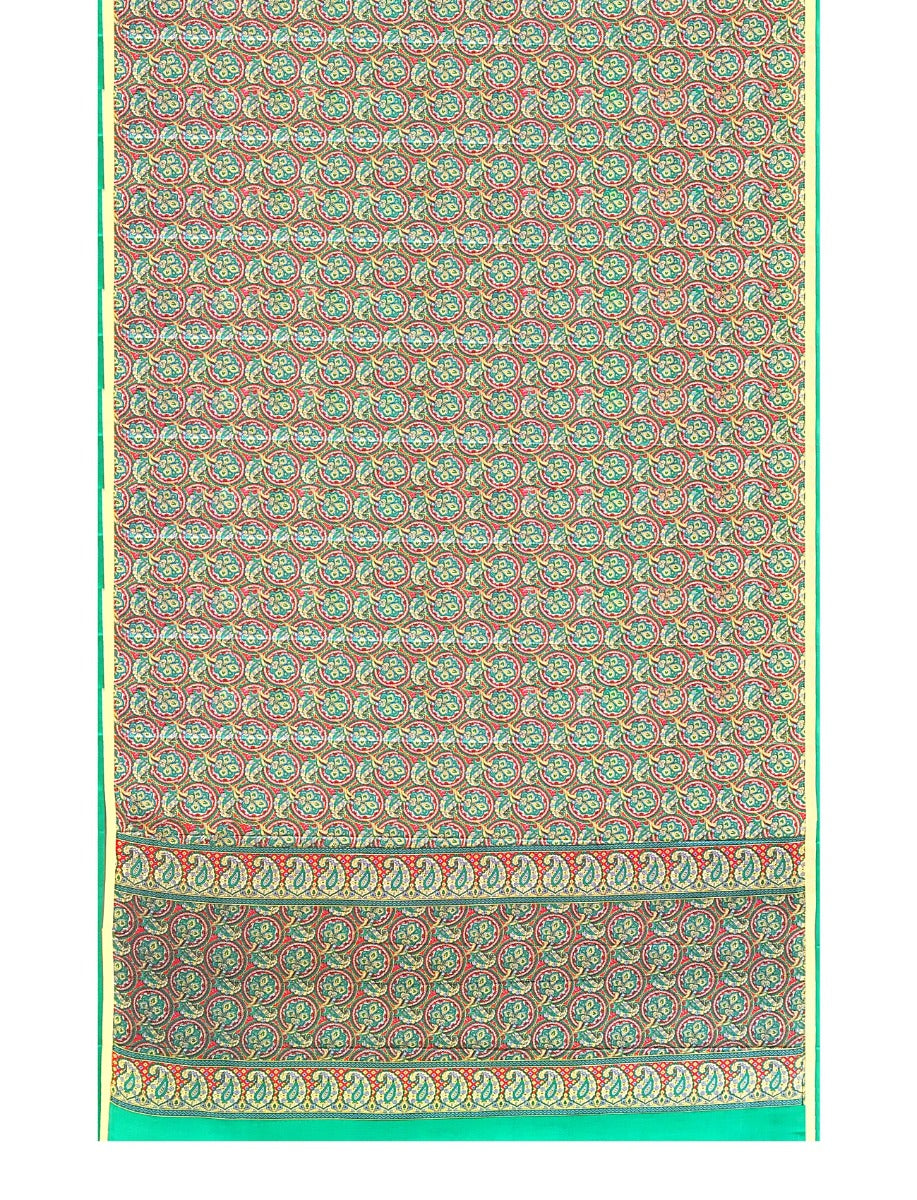 Multicolor with circle floral design silk saree