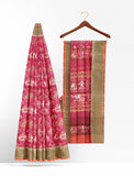 Pink with traditional patterns kota saree