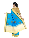 Blue with half white color casual saree
