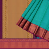 Green with jacquart weaving and purple blouse kanchipuram silk saree